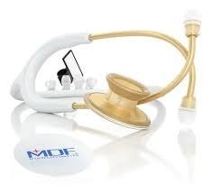 ESTETOSCOPIO ADULTO ACUSTICA DELUXE GOLD WHITE -MDF DUPLO