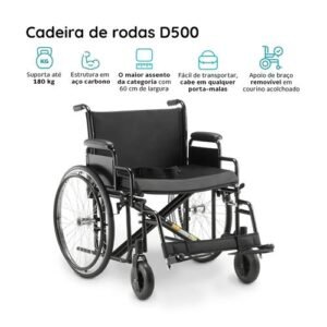 CADEIRA DE RODAS DELLAMED D500 CAP,180KG