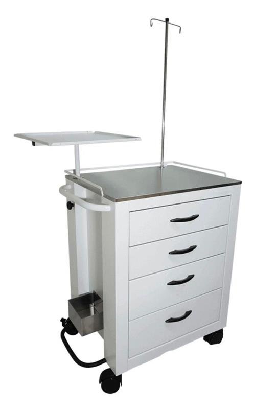 CARRO DE EMERGENCIA C/ ROD - TAMPO INOX